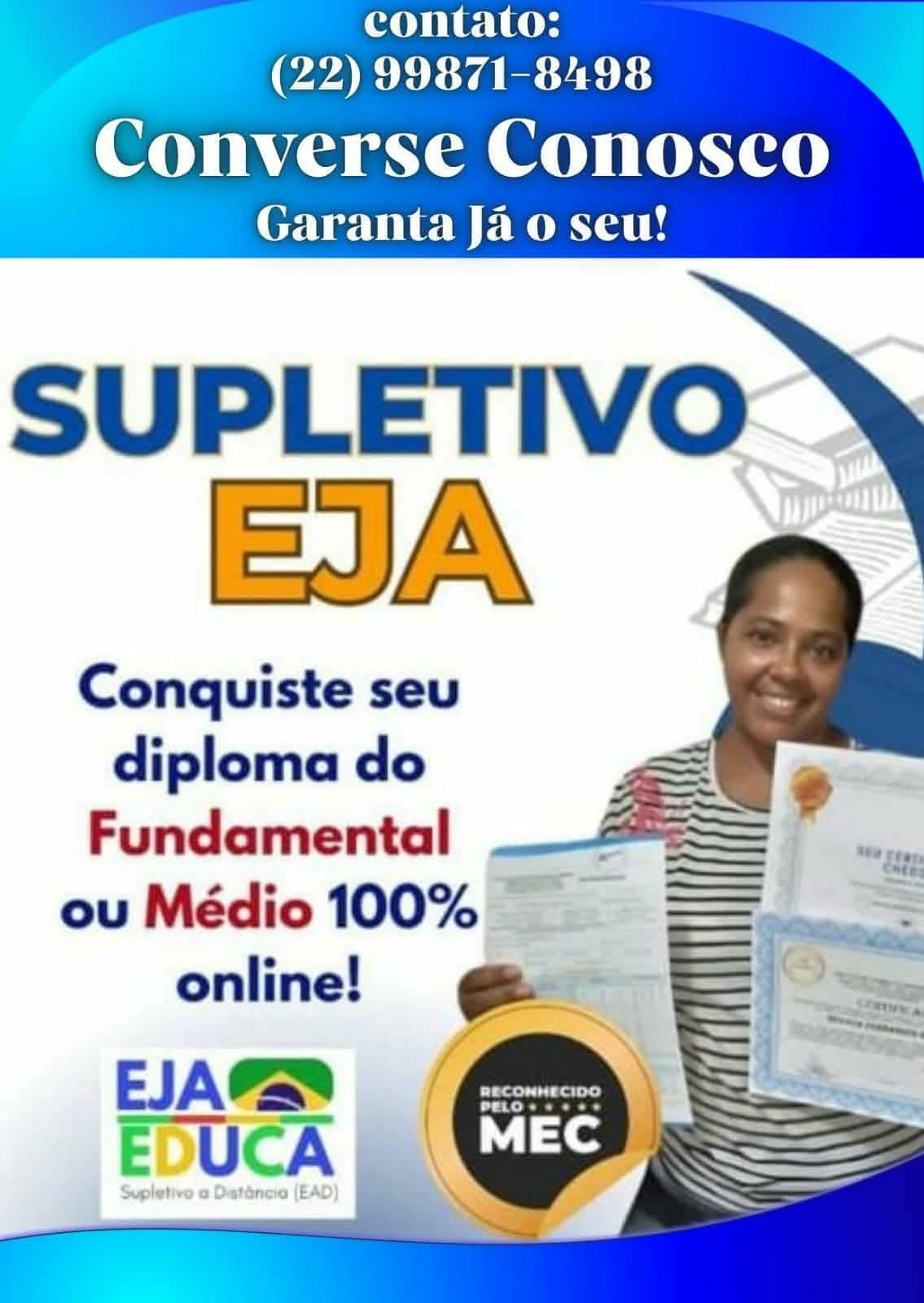 Supletivo EJA — Ensino Fundamental e Médio online